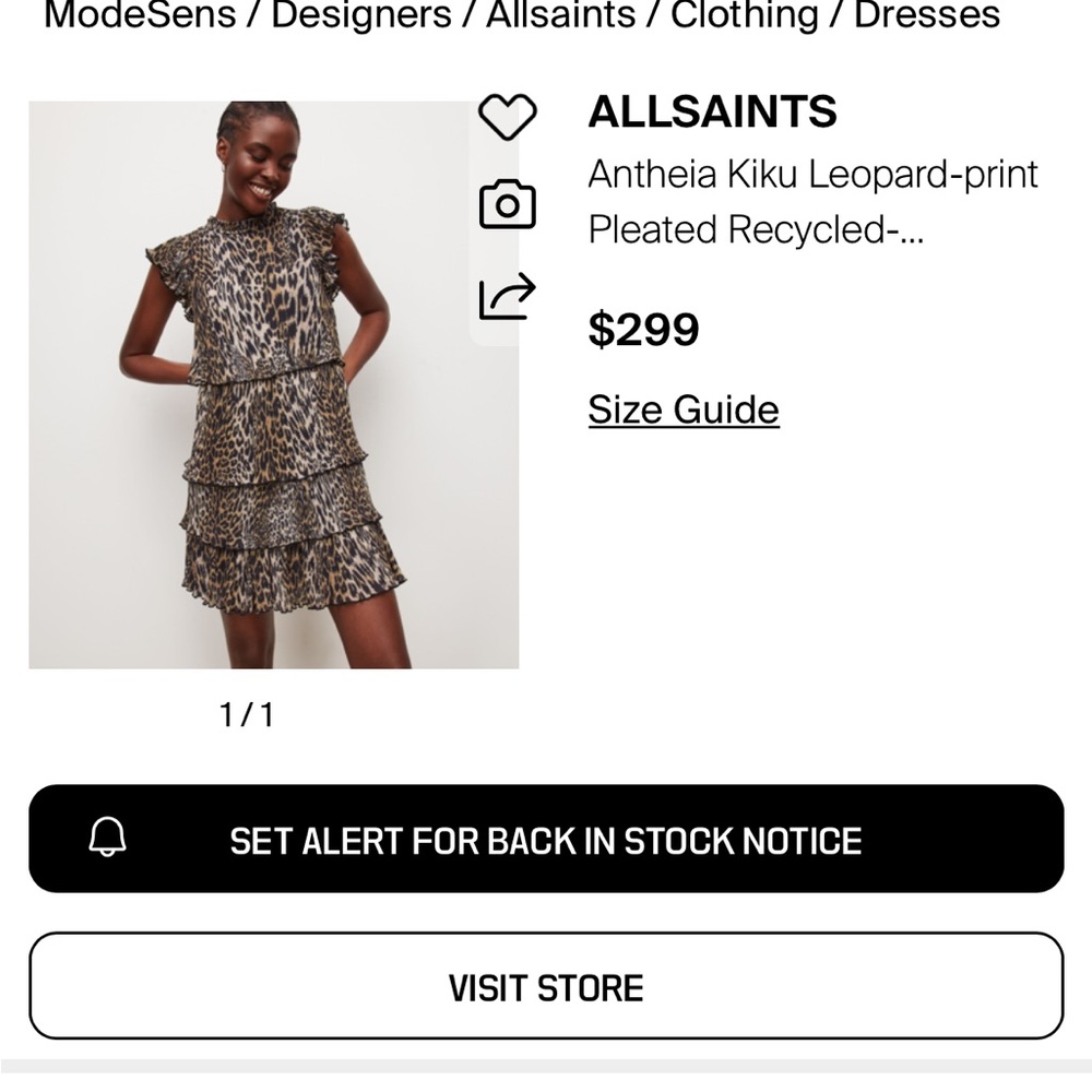 AllSaints Leopard Print Ruffle Dress - leopard print